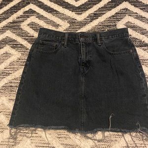 Black denim skirt